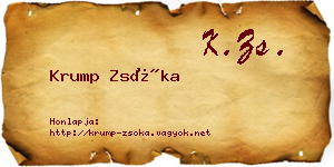 Krump Zsóka névjegykártya
